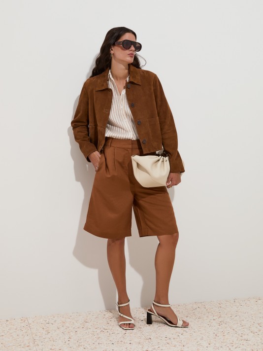 Linen blend shorts