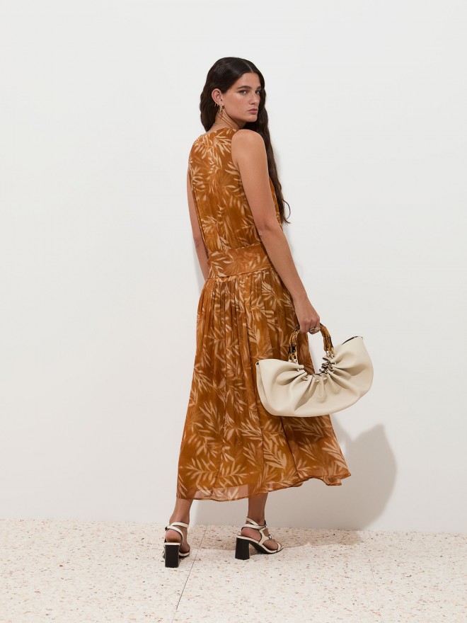 vestido midi estampado