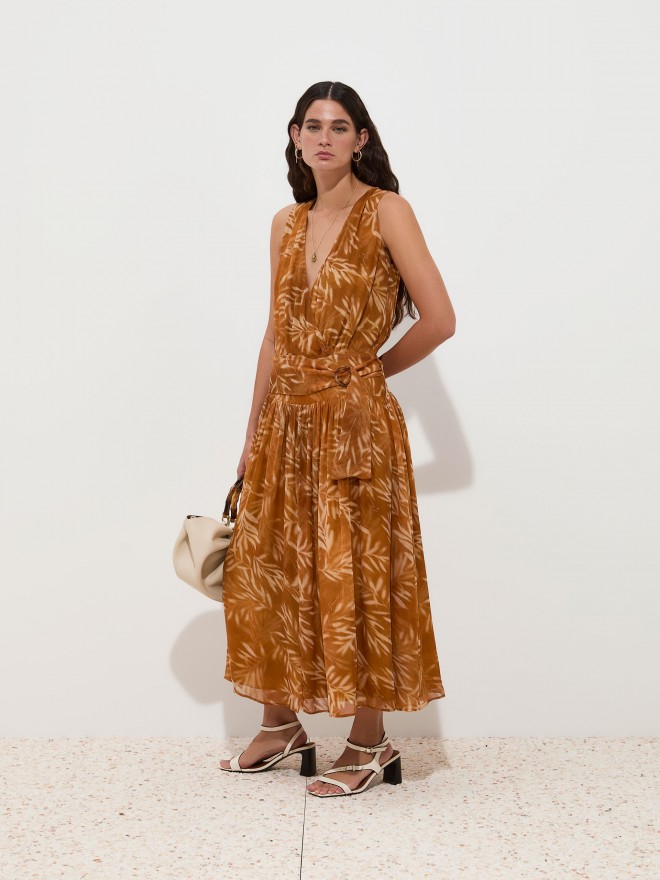 vestido midi estampado