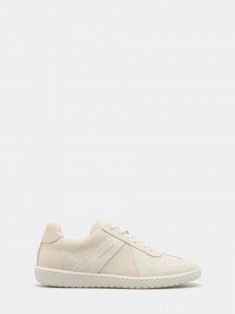Leather and suede trainers
