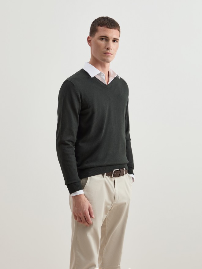 Pullover algodão e caxemira Pullover algodão e caxemira