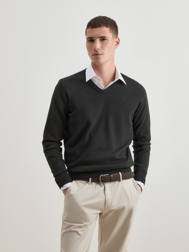 Pullover algodão e caxemira Pullover algodão e caxemira