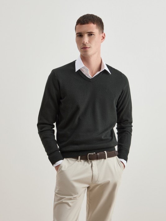 Pullover algod�o e caxemira