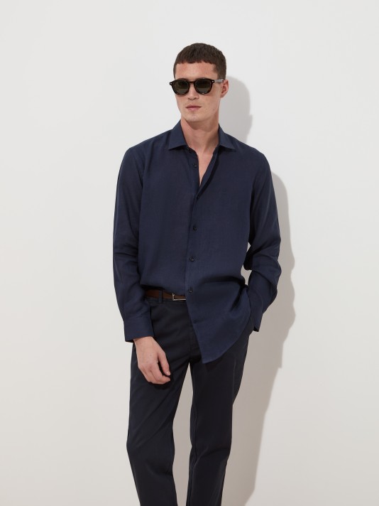 Regular fit linen shirt