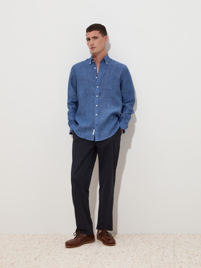 Camisa regular fit em linho Camisa regular fit em linho