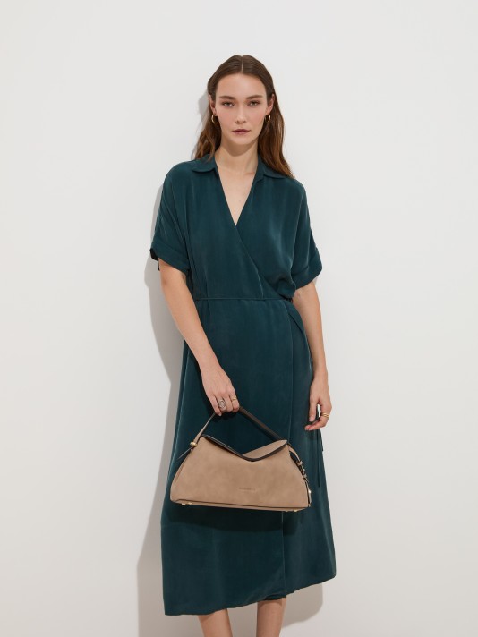 Vestido midi de cupro