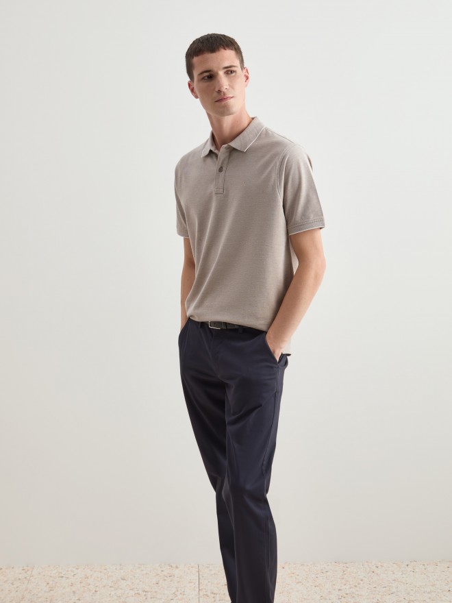 Regular fit cotton polo shirt