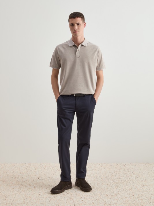 Regular fit cotton polo shirt
