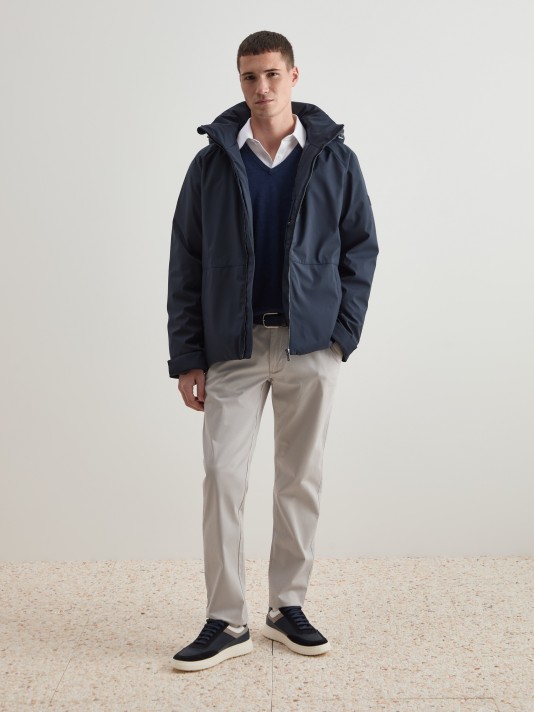 Parka with detachable hood