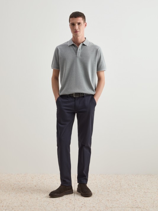 Regular fit cotton polo shirt