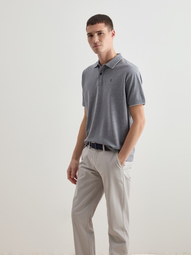 Regular fit cotton polo shirt
