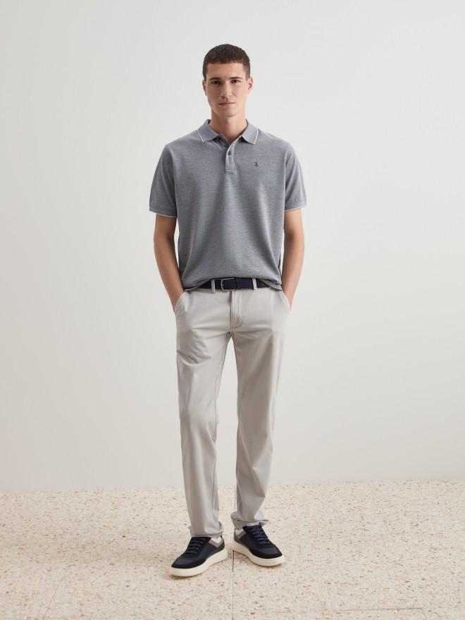 Regular fit cotton polo shirt