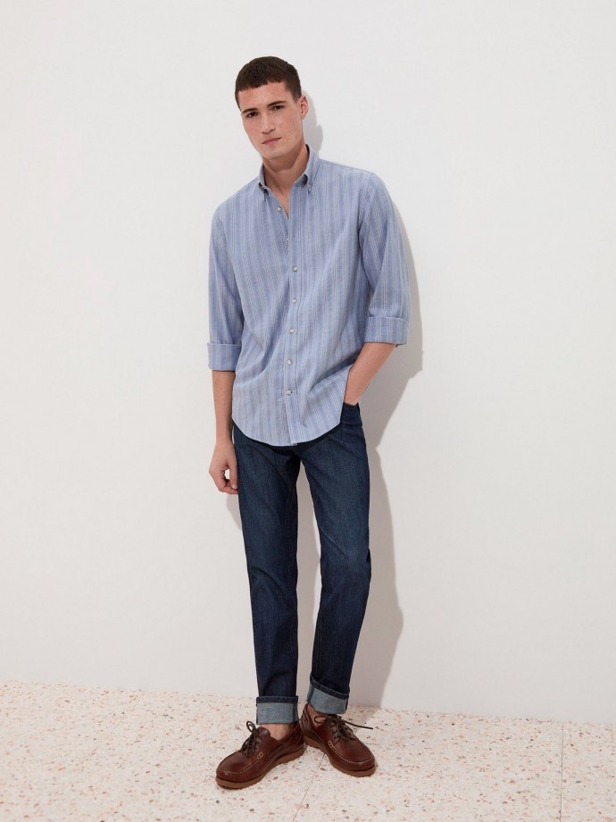 Regular fit cotton shirt - D004906_550 - Decenio