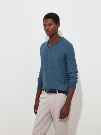 Pullover de algodão com textura Pullover de algodão com textura