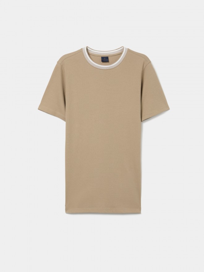 Cotton T-shirt with texture