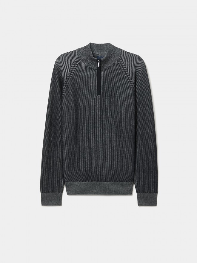 Camisola de algod�o com meio fecho
