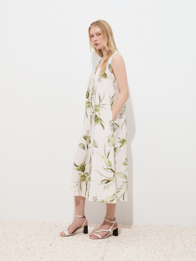 Vestido midi com estampado Vestido midi com estampado