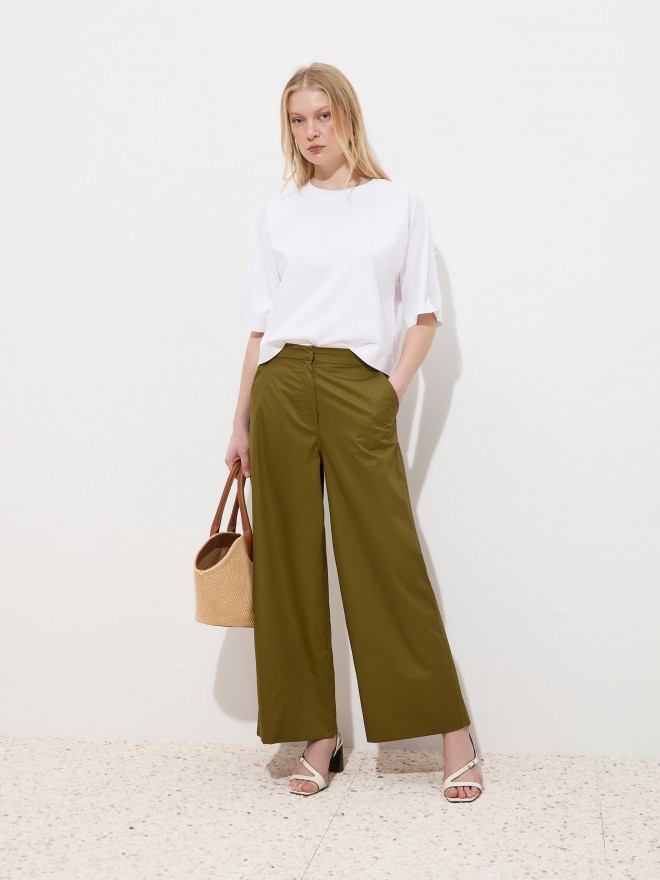 Pantalones de popelina de algod�n