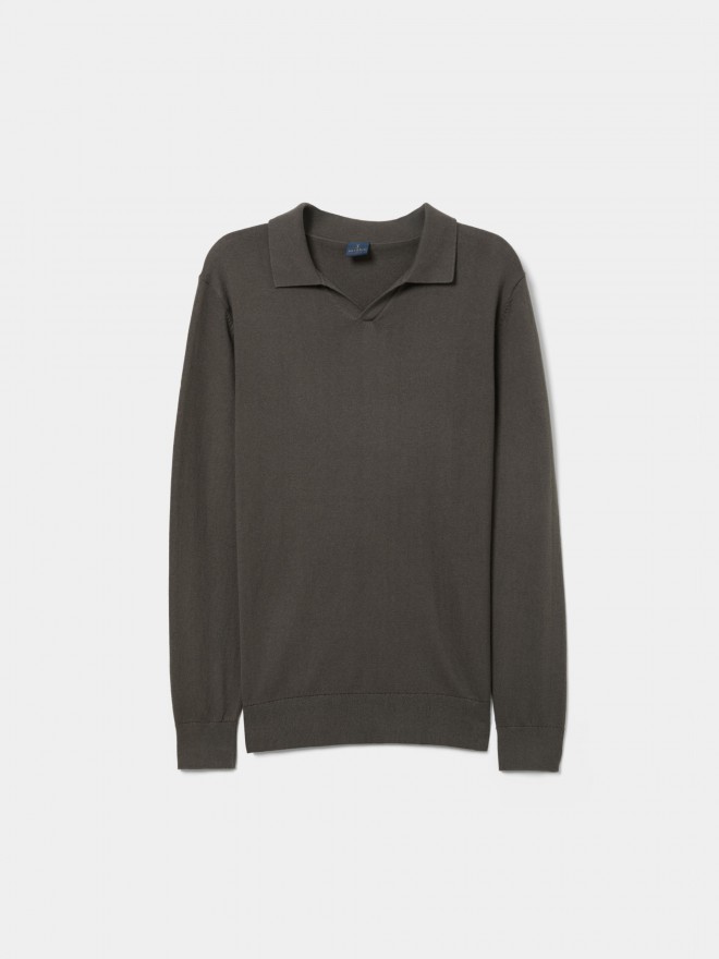 Polo shirt in cotton and cashmere
