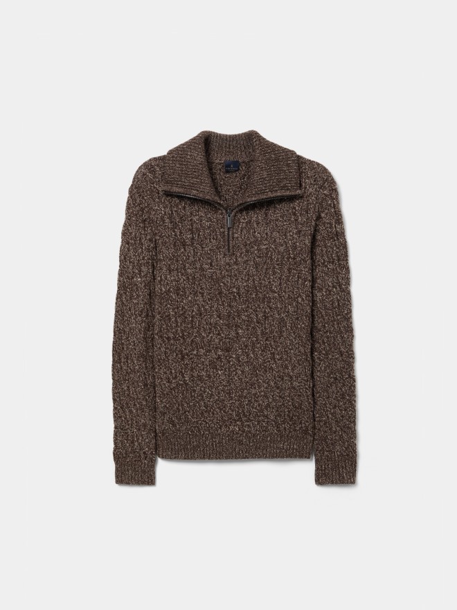 Two-tone sweater with wool