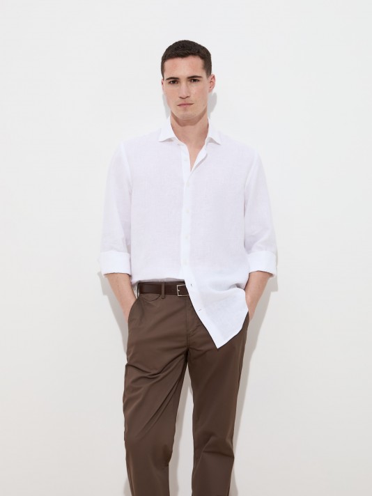 Regular fit linen shirt