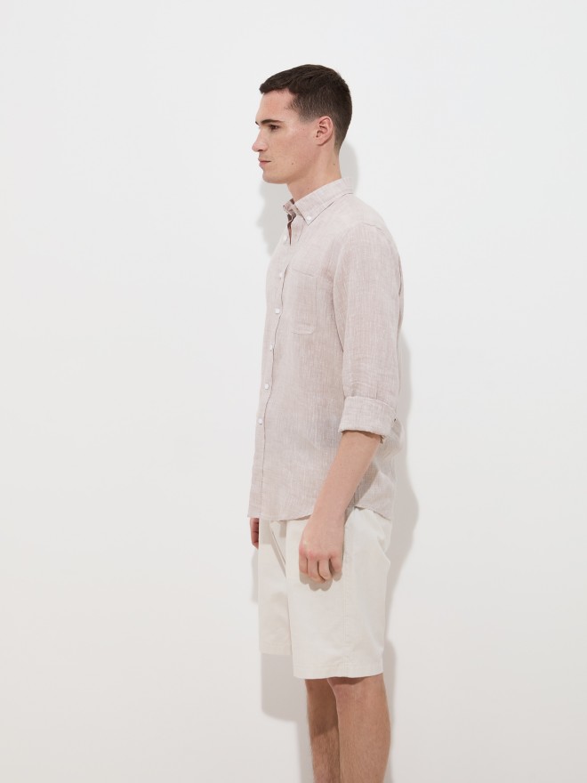 Camisa de lino de corte regular