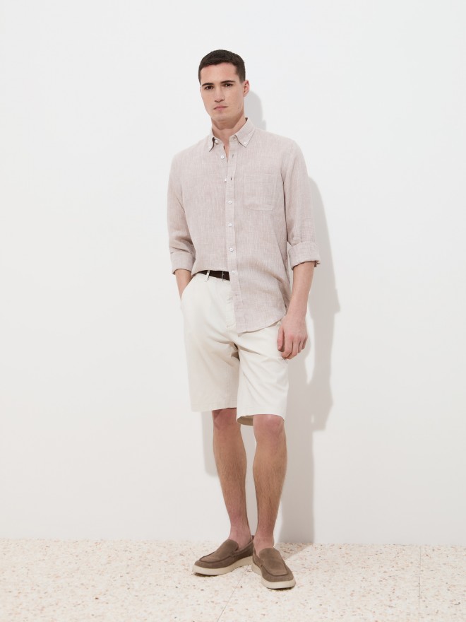 Camisa de lino de corte regular