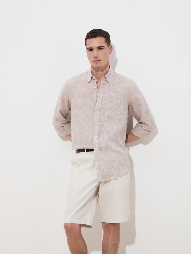 Camisa de lino de corte regular