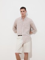 Camisa de lino de corte regular