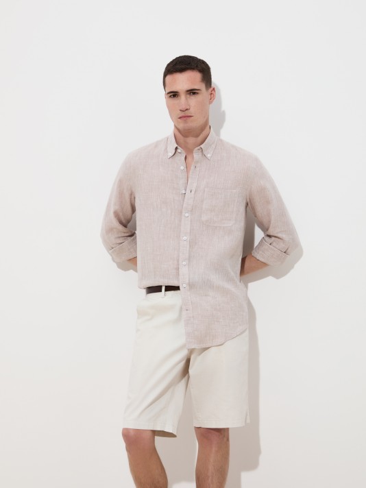 Regular fit linen shirt