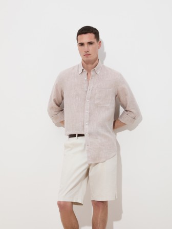 Camisa regular fit em linho Camisa regular fit em linho