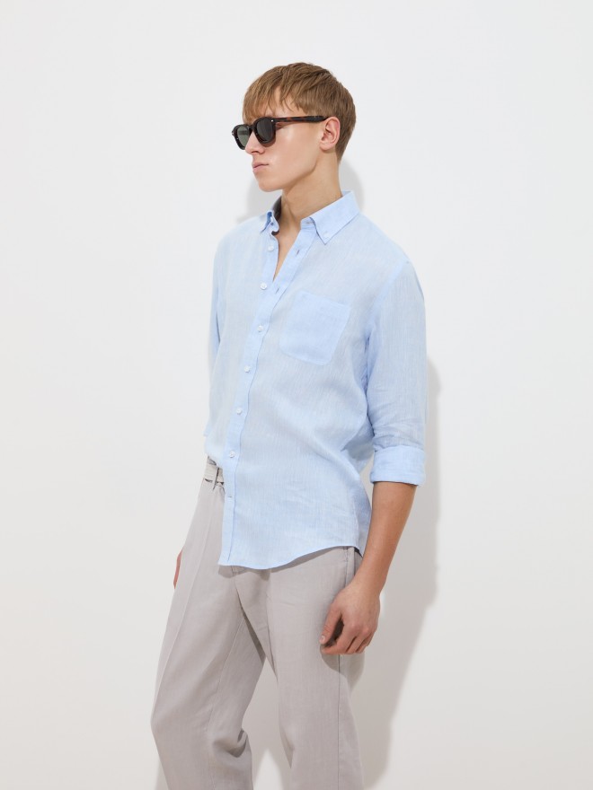 Regular fit linen shirt