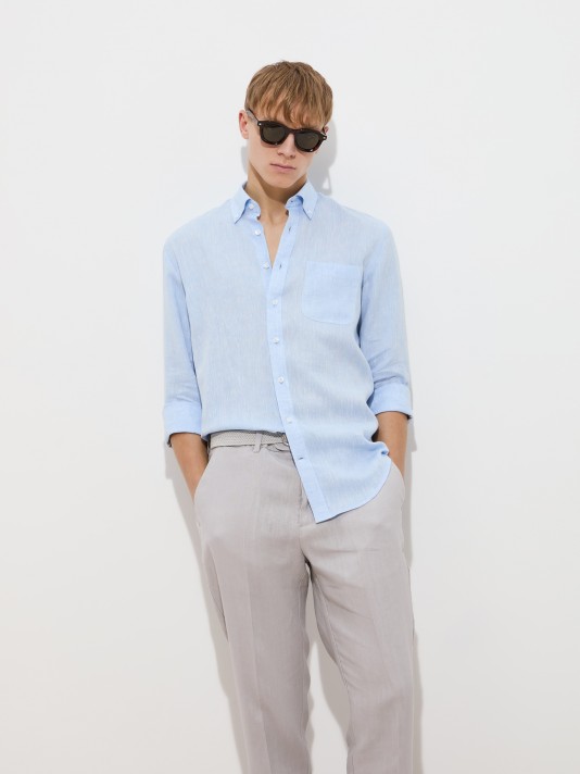 Regular fit linen shirt