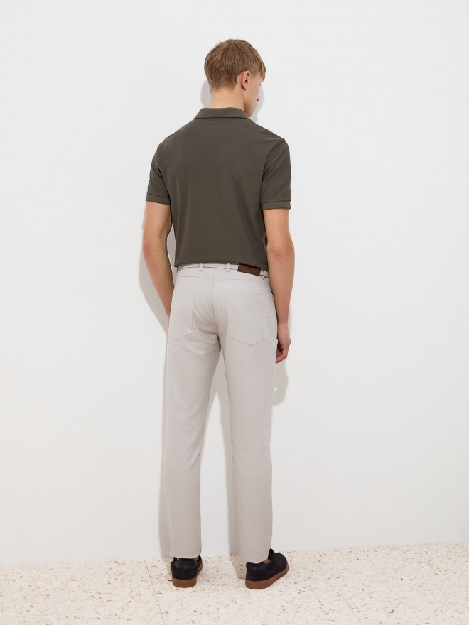 Pantalones de algodón de corte regular Pantalones de algodón de corte regular