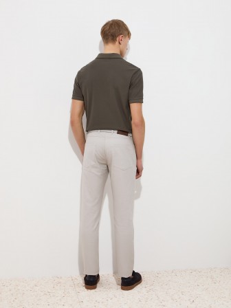 Pantalones de algodón de corte regular Pantalones de algodón de corte regular