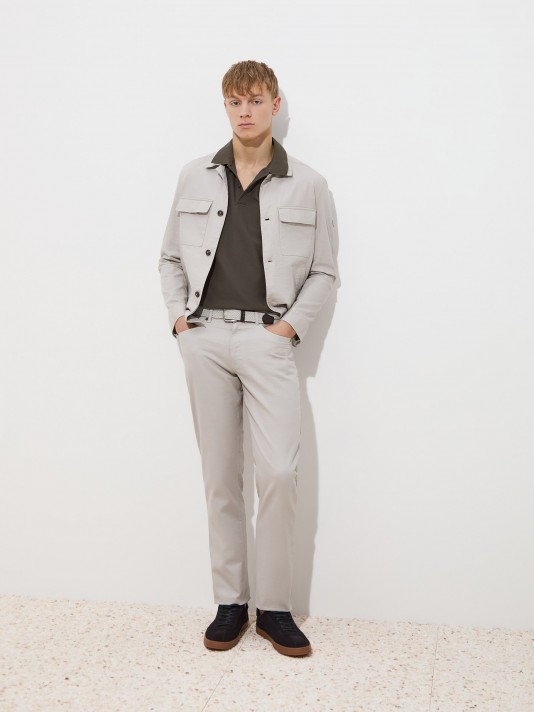 Pantalones de algod�n de corte regular