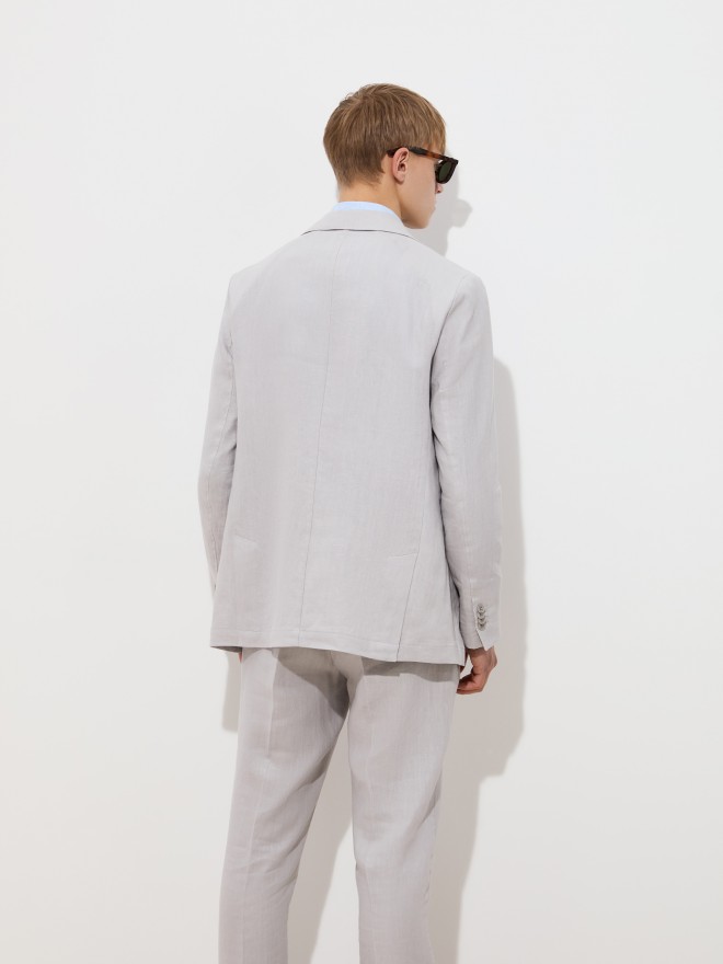 Regular fit linen blazer