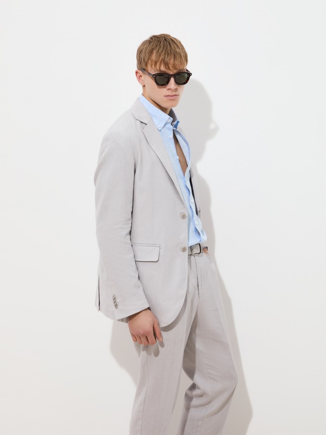 Regular fit linen blazer