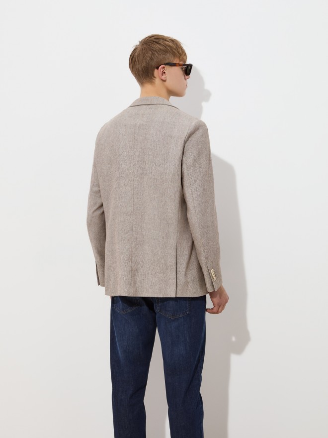 Regular fit blazer in linen