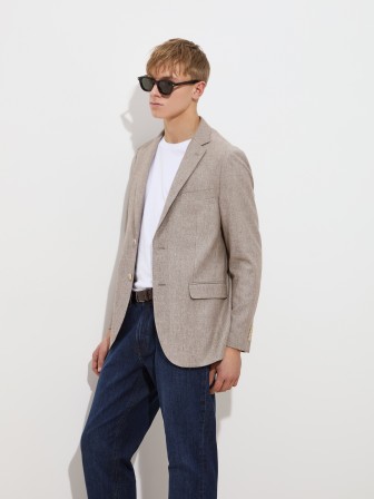 Regular fit blazer in linen Regular fit blazer in linen