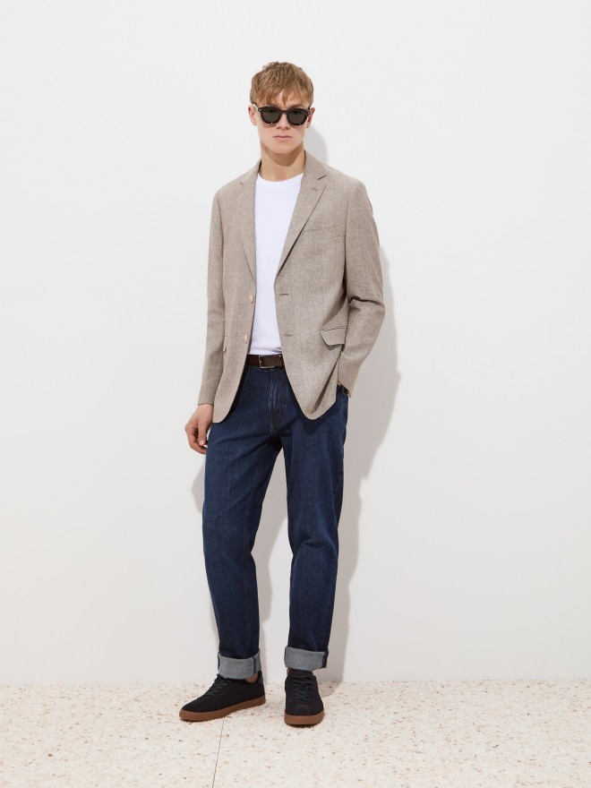Regular fit blazer in linen