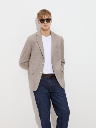Regular fit blazer in linen