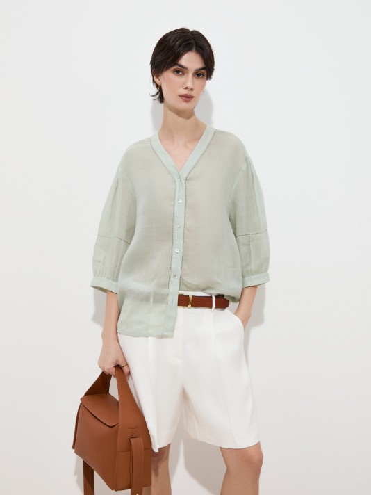Blouse in ramie