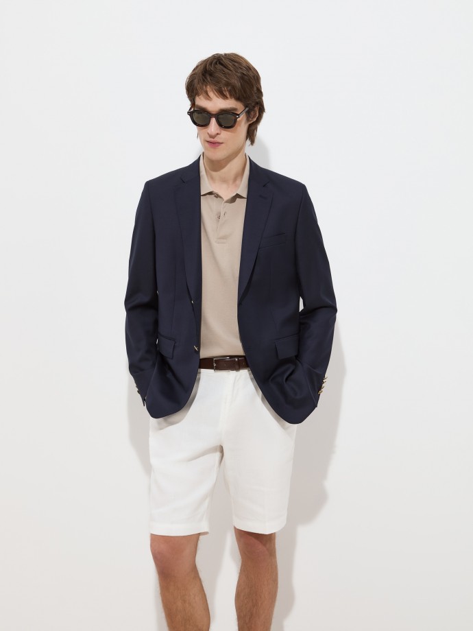 Blazer with wool and gold buttons - D003020_599 - Decenio