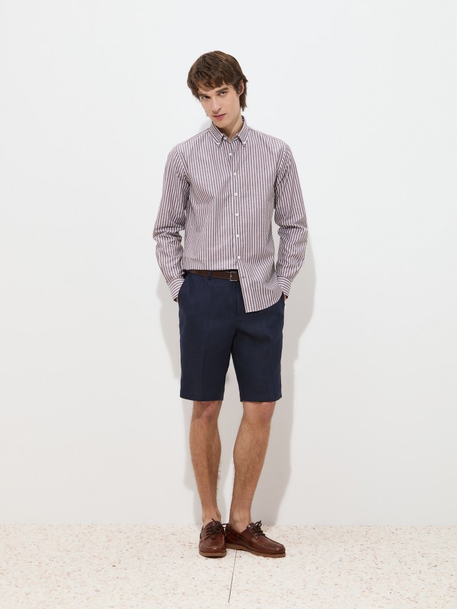 Striped shirt in cotton and linen Striped shirt in cotton and linen