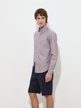 Striped shirt in cotton and linen Striped shirt in cotton and linen