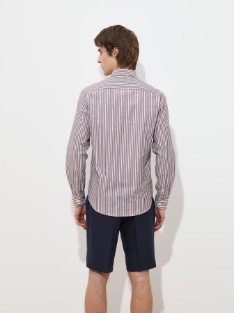 Striped shirt in cotton and linen Striped shirt in cotton and linen