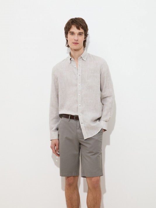 Regular fit linen shirt