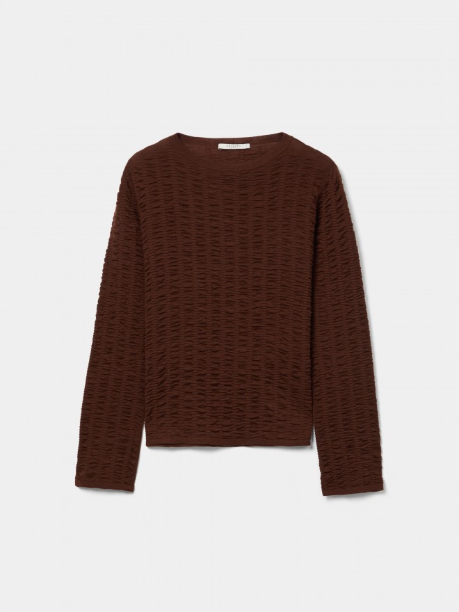 Textured knit sweater
