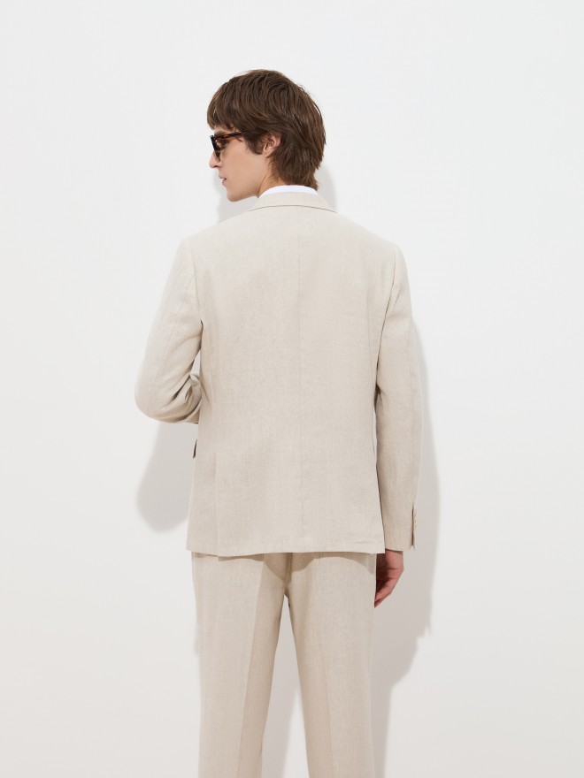 Slim fit blazer in linen and cotton Slim fit blazer in linen and cotton